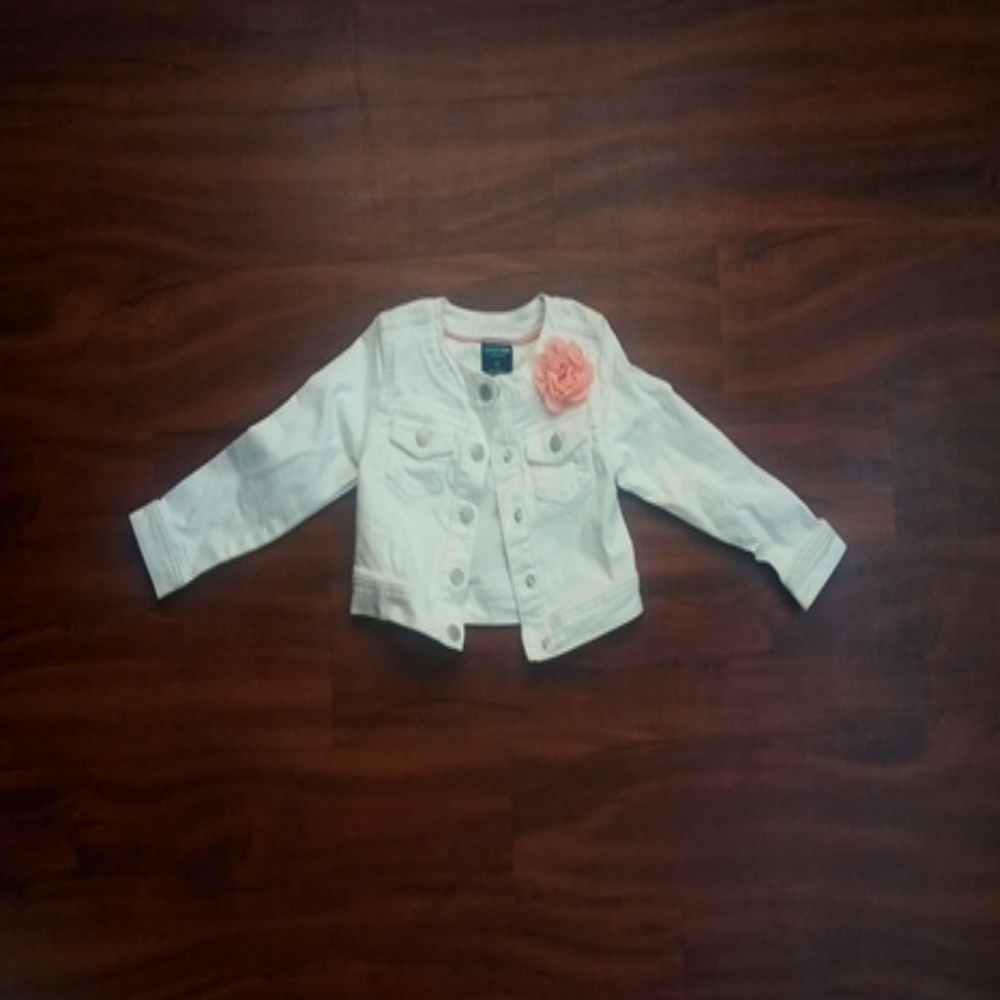 OshKosh Girls Size 5T White Jean Jacket